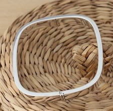 Real 925 Sterling Silver Square Bangle Bracelet Plain 7mm Heavy UK Hallmarked