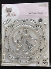 Cat kitten frames mouse sentiments Little Meow Papermania clear craft stamp set