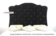 Bourges Chenille Wall Fixing Panel Headboard Diamante Buttons French Collection