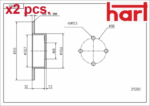 Pcs rear brake disc set - brake,