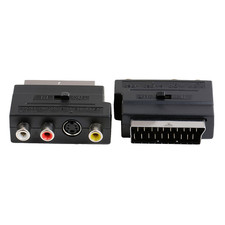 2-Pack SCART to S-Video RCA Adapter with Switch For Retro Consoles PS4 TV DVD