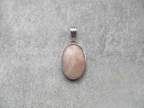 Faceted rose quartz silver - quartz,