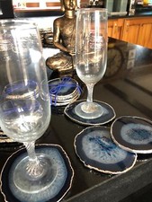 Blue Agate Silver Edge