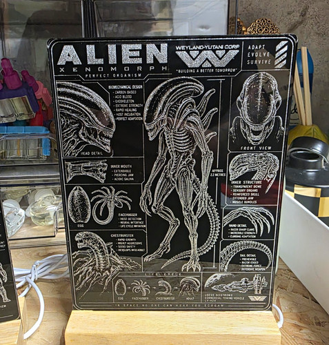 Alien xenomorph dossier plaque - xenomorph,