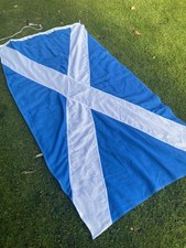 SCOTLAND FLAG, Scottish, St Andrew, MOD Flag linen Stitched flag blue white 