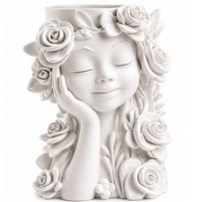 Face planter vase white girl - vase,