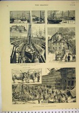 Original Old Antique Print