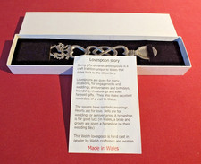 CELTIC SEREN WELSH PEWTER LOVE SPOON - HEARTS AND DRAGON DESIGN IN BOX