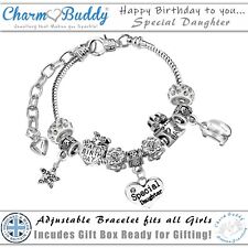 Special Daughter Birthday Charm Bracelet and Gift Box Girls Jewellery Gifts UK