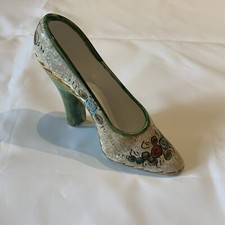 Vintage Celletti Deruta Shoe Porcelain Hand Painted Art Pottery Italy Ceramic