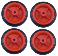 4 x 80mm Red Plastic Wheels