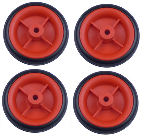 80mm red plastic - red, wheels