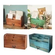 Wooden Desktop Storage Box File Sorting Box Desktop Sorter