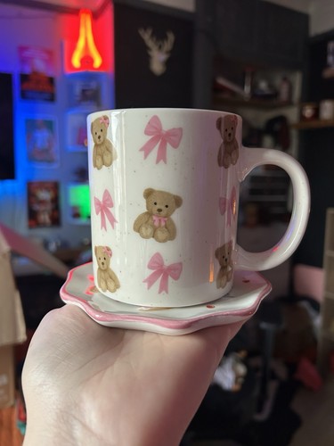 Teddy bear bow mug - teddy,