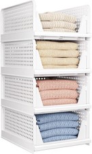  Folding Closet Organizers for Auction Storage Box, Stackable Storage Bins 