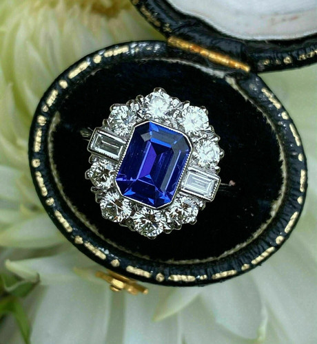 Emerald cut blue - 2.95, ct