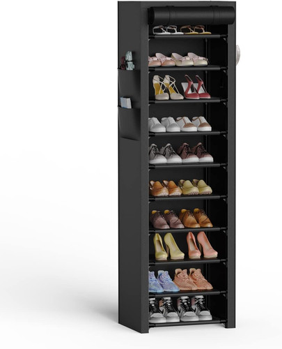 Tier tall shoe rack with - 10,