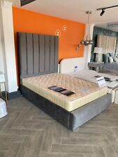 Line Bed Panel Double Bed Frame SALE OFFER Grey Luxury Upholstered