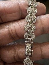 Vintage silver marcasite link