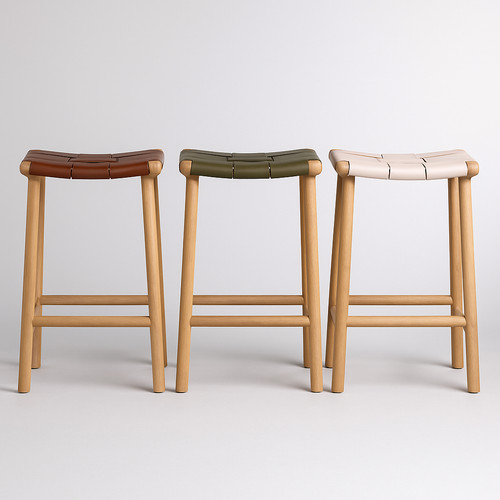 Woven leather bar stool london - leather,