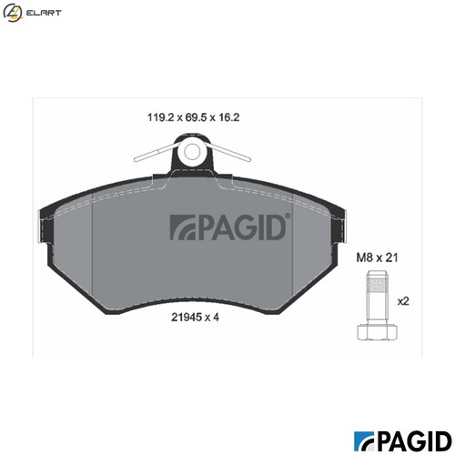 Brake pad set disc - set,