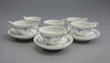English 6 Footed Tea Cups with 3 saucers Porcelain Bona China Antique