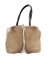 Diane Gail African Springbok Fur & Leather Trim Luxury Designer Shoulder Bag