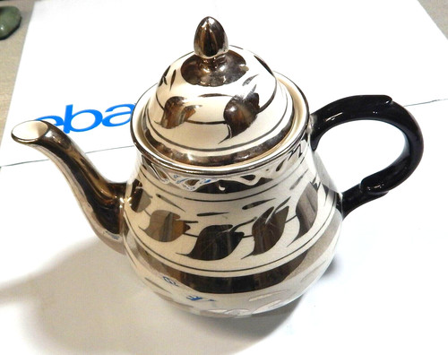 Teapot platinum leaf vintage - platinum,