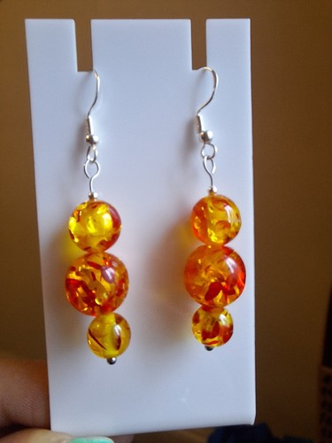 Amber dangles - (lab-created),