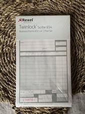Rexel Twinlock Scribe 654 Sales Receipt 2 Part Refill Pack of 100 New Sealed