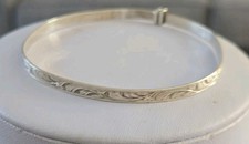 Vintage Sterling Silver Expandable Patterned Bangle