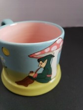 Gabriella Miller Pottery Mug Made In Hungary  Tea Cup Elf Mushrooms Hand painted