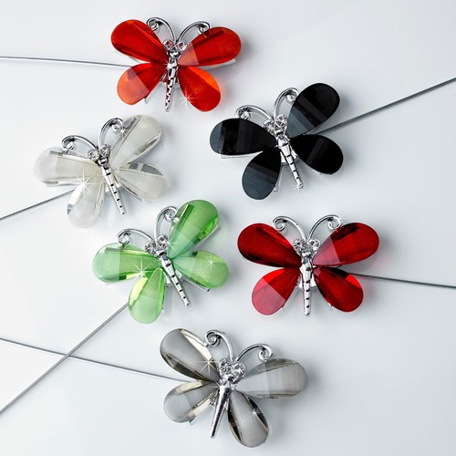 Diamantes butterfly tiebacks - diamantes,