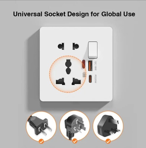 Single socket universal white - universal,