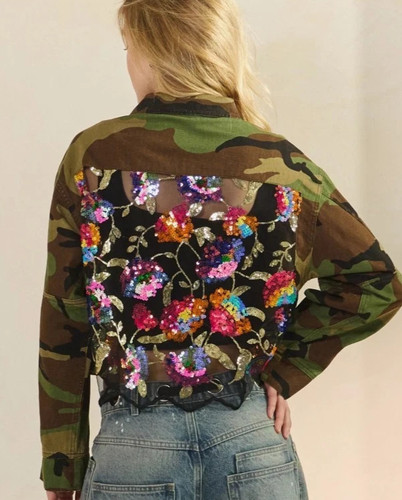 Veveret camo mesh sequin - camo,