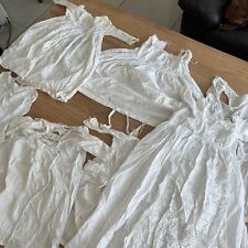7 Vintage Victorian Childs cotton and Lace Gown. Ivory
