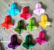 3pack Hanging HONEYCOMB BELLS PAPER Birthday Wedding Baby Shower Party Christmas