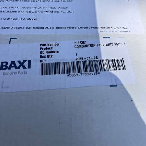Baxi combustion control - combustion,