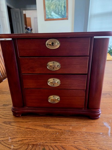 Vtg solid wood jewelry - wood, box