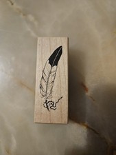 PSX 1999 C-169 Feather Rubber Stamp Wood Mounted Santa Rosa USA Craft