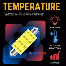 FIT PEUGEOT Festoon White LED COB SMD Light Bulbs Lamps Interior C5W Bulbs 12v 