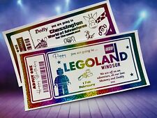 Personalised Theme Park Foil Surprise  Ticket Legoland - Zoo- Alton Towers
