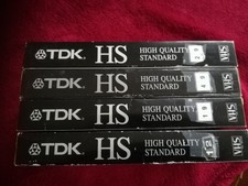 4 X TDK HS BLANK VHS VIDEO