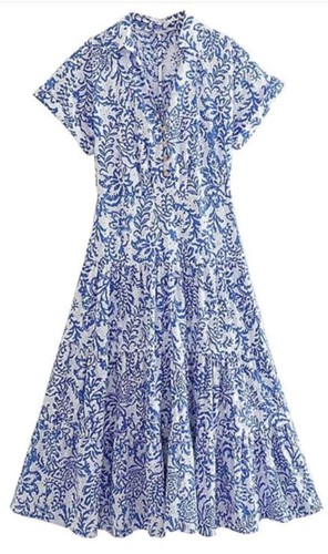 Zara blue floral cotton - blue,