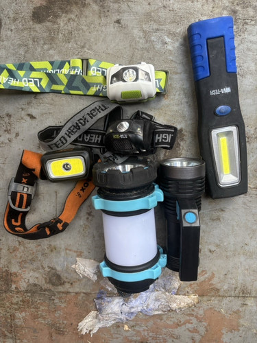 Various torches and head