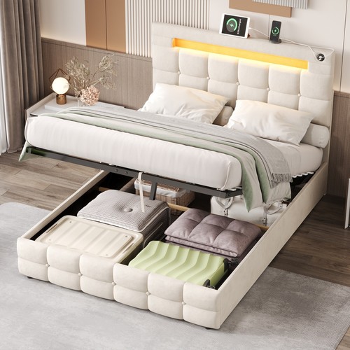 Upholstered double bed - upholstered, frame
