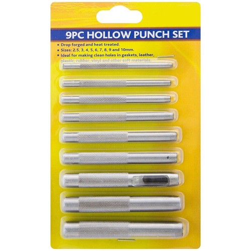 Hollow hole punch - set, for