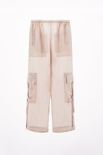 Zara trousers silk cargo - trousers, l