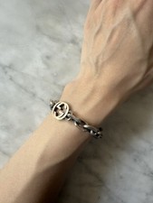Gucci Aged Silver Interlocking G Men Bracelet 17 