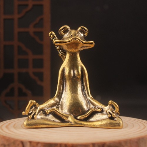 Brass frog figure home decor - frog,